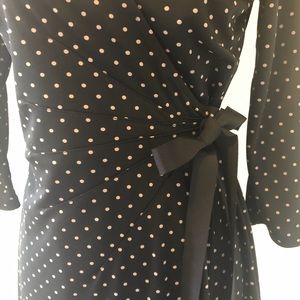 Loft Black Polka Dot wrap dress 👗